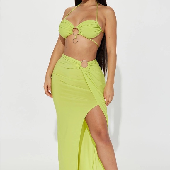 Fashion Nova Dresses & Skirts - Oh So Sweet Skirt Set - Chartreuse